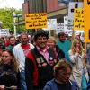 Protestzug: Gegen die Einschränkung ihrer Erwerbsmöglichkeiten demonstrierten Schrotthändler am Samstag.