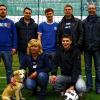 Eine halbe Fußballmannschaft: Die Familie Ankenbrand aus Leinach, hinten von links Sebastian, Markus, Florian, Tobias und Trainer Rainer Ankenbrand; vorne: Mutter Susanne mit Hündin Linda und Moritz.