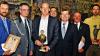 Die Stadt ehrte ihre besten Sportler: (von links) Peter Endres (Tauchsportgruppe Würzburg), Wolfgang Kraft (SG Hubertus Versbach), fünffacher Sportler des Jahres Thomas Lurz, Sportreferent Muchtar Al Ghusain, Oberbürgermeister Georg Rosenthal, Feico Camphuis (ARCW), Michael Stock (SB Versbach).