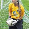 Sie musste gleich sechs Mal hinter sich greifen: Nadine Benkert, Torhüterin des FC 05 Schweinfurt.