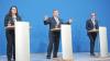 Pressekonferenz nach der fünften Verhandlungsrunde: SPD-Generalsekretärin Andrea Nahles (von links), CDU-Generalsekretär Hermann Gröhe und CSU-Generalsekretär Alexander Dobrindt