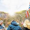 Volksfeststimmung: Zur Freude der 3500 Einwohner von Rjukan scheint jetzt auch im Winter die Sonne auf den Marktplatz der Stadt.