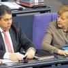Am Donnerstag im Bundestag: Bundeswirtschaftsminister Sigmar Gabriel (SPD) und Bundeskanzlerin Angela Merkel (CDU).