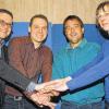 Wollen gemeinsame Sache beim KSV Kitzingen machen: Der neue Vorsitzende Harald Sauf, sein Stellvertreter Stefan Schneider, Kassier Reiner Stöcker und Schriftführerin Astrid Kropp (von links).