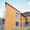 Dreieck: Der Neubau der Kleinkinderbetreuung Grombühlzwerge bildet den markanten Eingang in der Wickenmayerstraße. Foto: Uniklinik
