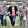 Flotte Weinmacher: Die fränkischen Jungwinzer Markus Meier, Ilonka Scheuring und Thomas Schenk (von links) im Aufstieg. Bei der internationalen Fachmesse ProWein 2014 wollen sie mit „Speeddating“ auf sich und ihre Weine aufmerksam machen.