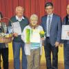 Verdiente Mitglieder: Die Vorsitzende des Obst- und Gartenbauvereins Hausen, Ingrid Fickert (von links), mit Edwin Werner, Irma Schmitt, Kreisvorsitzendem Frank Bauer und Ehrenvorsitzenden Reinhold Bauer.