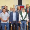 Der neue Gemeinderat konstituierte sich in Neustadt, wobei alle neu hinzugekommenen Amtsträger vereidigt wurden (von links nach rechts): Gemeinderatsmitglieder Sandra Pfeuffer, Julian Fleckenstein, Wieland Braun, Gottlieb Ullrich, Peter Gowor, Wolfgang Maier und Stefan Kimmel sowie 3. Bürgermeisterin Rosalinde Grübel, 2. Bürgermeister Klaus Schwab und Bürgermeister Stephan Morgenroth.