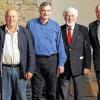 Treue Blutspender: Im Bild (von links) Kreisbereitschaftsleiter des BRK-Kreisverbands Stefan Schwarz, Otmar Leuchs, Robert Ums, Gerhard Bauer, Kreisverbands-Vorsitzender Peter Wesselowsky, Reinhold Rahner (alle 125 Mal und Walter Lipp (150 Spenden).