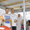 Gute Laune: Manni Binder, Stefan Düll, Vorsitzender der Dorfmusik, Andreas Dworschak, Vorsitzender des Sportvereins, Frank Kleinschroth und Volker Dworschak (von links) freuen sich über die zahlreichen Besucher des 33. Biergartenfestes in Fuchsstadt.