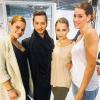 Die drei Main-Topmodels auf dem Frankfurt Style-Award: Von links: Theresa Batta (1. Platz),  Designer und Jurymitglied Riccardo Serravalle von s. Oliver, Alina Müller (2. Platz), Katharina Dietz (3. Platz).