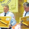 Für 40-jährige aktive Dienstzeit bei der Feuerwehr Wustivel geehrt: Hermann Reder und Gerhard Götz geehrt.