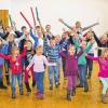 Bunte Truppe: Der Kinderchor Großlangheim ist mit Spaß bei der Sache.