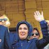 Gemeinsamer Auftritt: Der türkische Präsident Recep Tayyip Erdogan mit Ehefrau Emne und Tochter Sümeyye (rechts).