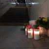 Gedenken an das Unfallopfer am Karlstadter Bahnhof.