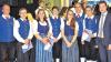 Auszeichnungen vom Nordbayerischen Musikbund: Die Ehrennadel in Bronze für zehnjährige Mitgliedschaft bekamen Laura Beck (Vierte von rechts) und Julian Gernert (Fünfter von rechts). Für 20 Jahre Engagement in der Kapelle bekamen Katrin Mader (Dritte von links) und Markus Günther. Geehrt für 25 Jahre wurde Martin Steigerwald (Zweiter von rechts). Die Ehrungen übernahm Markus Schenk (rechts), stellvertretender Kreisvorsitzender des Nordbayerischen Musikbundes. Mit auf dem Foto: Kapellen-Vorstand Jörn Braungardt (Dritter von rechts) und Matthias Hörner (links).