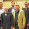 SuedLink in der Diskussion: Vertreter aus Politik, Technik und von Bürgerinitiativen hatte die Bürgerinitiative Sinngrund-Allianz zur Podiumsdiskussion nach Burgsinn geladen (von links): Ingo Rennert, Willie Balkie, Guntram Ziepel, Ralph Lenkert, Gottfried Walter, Uwe Probst und Günther Felbinger.