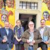 Mörderische Stimmung im Deutschen Fastnachtmuseum am Museumstag: Die zwei Krimiautoren Johannes Gerster (links) und Alexander Pelkim (Mitte) lasen aus ihren Werken. Mit im Bild Daniela Sandner (Museumsleiterin) und Bernhard Schlereth (Stiftungsvorstand).