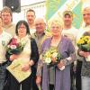 Die Ausgezeichneten: (von links) Thomas Kessler, Günter Vogt, Birgit Vogt, Alexander Jung, Wolfgang Oftring, Elfriede Eichfelder, Jan Oftring, Bürgermeister Alfred Frank und Kerstin Vogt.