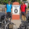 Markanter Punkt der Reise: Helmut Lang und Jürgen Sendelbach am „Kilometer 0 der Donau“ in Tulcea (Rumänien).