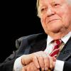 FILE - Former German Chancellor Schmidt smiles during his birthday celebration in the Thalia Theatre in Hamburg, Germany, 19 January 2014. Photo: Christian Charisius/dpa (zu dpa "Helmut Schmidt bekommt Nikotinpflaster - Verzicht auf Zigaretten" vom 11.09.2015) +++(c) dpa - Bildfunk+++