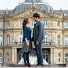 Zwei Monate vor der Premiere: Die Hauptdarsteller des Musicals Rocky, Lucy Scherer und Nikolas Heiber, aufgenommen vor dem Neuen Schloss in Stuttgart.