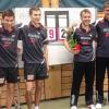 Nach getaner Arbeit: Krzysztof Malcherek, Jan Fiederling, Kacper Malinowski, Thomas Löchner, Dariusz Szlubowski und Michael Wedertz (von links) freuen sich über das Erreichen des zweiten Tabellenplatzes nach Beendigung der Hinrunde der Tischtennis-Badenliga.