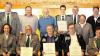 Geehrt und gewählt wurden bei den Volkacher Schützen (hinten von links) Uwe Gimperlein (Schützenmeister), Hans Haagen (Sportleiter), Roland Danzberger, Helmuth Weinlich (beide 25 Jahre im Verein), Maximilian Baudisch (Schützenschnur in Silber), Dieter Vogel (Vereinsspange in Bronze), Reinhilde Weinlich (25 Jahre), Ronald Günther (Vereinsnadel in Silber) und Joachim Marquart (25 Jahre) sowie (vorne von links) Carmen Kaltenbach (Schriftführerin), Karl Schicker, Heinz Götz, Otmar Wolf (alle Ehrenmitglieder) und Dorit Schicker (40 Jahre).