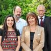 Lehrer-Verabschiedung am Tauberbischofsheimer Matthias-Grünewald-Gymnasium  (von links): Jessica Hecht (Personalrat), Sandra La Monica, Peter Beer, Heike Kuhn, Oberstudiendirektor Josef Münster und Jonathan Liebald.