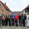 Die Wonfurter Biker auf Jubiläumstour: (von links) Martin Geyer, Theo Müller, Roland Fuhl, Elmar Öhrlein, Egon Vogt, Thomas Tempel, Claus Wirth, Daniel Tempel, Holger Smuda und Diakon Joachim Stapf.