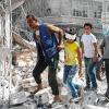 So sieht ein von Rebellen gehaltener und von syrisch-russischen Luftangriffen heimgesuchter Stadtteil von Aleppo aus. Das Bild vom 12. Oktober entstand nach Luftangriffen im Stadtteil Fardous.