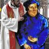 In der evangelischen Kirche in Bad Königshofen stellte Pfarrer Lutz Mertten am Sonntag einen prominenten Gast vor: Martin Luther. Die lebensgroße Pappfigur kann gegen eine Gebühr jeweils für eine Woche ausgeliehen werden, und das ein Jahr lang.