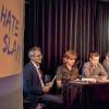 Best-of-Beleidigungen: Es lasen (von links) Michael Reinhard, Susanne Wiedemann, Benjamin Stahl, Regina Krömer, Joachim Spieß und Meike Rost.
