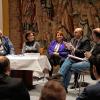 Diskutierten über Gewalt und Gleichberechtigung (von rechts.): Cengin Deniz (Erziehungs- und Familienberater), Yusuf Uca (Imam in Ingolstadt), Rita Knobel-Ulrich (Filmemacherin), Maria Albert-Wirsching (Stadtjugendamt Schweinfurt), Christian Blacky Schwarz (Radio Primaton, Moderation).