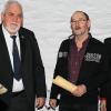 Vorsitzender Klaus Ludorf und Kassenwart Gerhard Kuhn (rechts) ehrten langjährige Mitglieder. Norbert Klug aus Lengfurt ist seit 40 Jahren beim Schifferverein. Ernst Reinhart (Mitte) gehört dem Verein seit 50 Jahren an, Otto Reinhart (er war verhindert) gar 60 Jahre.