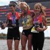 Das siegreiche deutsche Frauenteam, von links: Katrin Vogler (Leinfelden), Ulricke Maier-Tancik (Regensburg) und Angelika Hofmann.