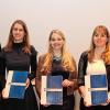 Verleihung des Reinhard-Kiesler-Preises (von links): Julien Bobineau, die Preisträgerinnen Aline Wieders-Lohéac, Sandra Issel-Dombert und Anna Isabell Wörsdörfer, Robert Hesselbach.