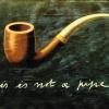 „This is not a pipe“ (Dies ist keine Pfeife, 1935 ). In seiner ersten Version von 1929 trägt dieses Bild den Titel „La Trahison des images“ (Der Verrat der Bilder).