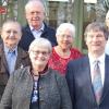 Alfred Wirth und Reinhold Lamprecht (vorne von rechts) ehrten mit Bürgermeisterin Helga Fleischer (von links) Walter Korn, Walter Heimrich, Oskar Pfister, Gerhard Spitzner, Werner Heimrich, Ursula Pfister und Werner Heimrich.