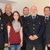 Wahlen bei der Feuerwehr Helmstadt: (vorne, von links) Birgit Behrens (stellvertretende Kommandantin), Marco Sauer (Zweiter Vorsitzender), Petra Schlör (ehemalige Frauenbeauftragte), Heinz Atrops (Besonderer Vertreter für die aktive Feuerwehrverwaltung), Katrin Dannler (Schriftführerin), Nils Hossfeld (Beförderung zum Hauptfeuerwehrmann), Burkhard Behrens (Kassier), Joachim Baunach (ehemaliger Schriftführer), Joachim Endres (Erster Vorsitzender) und Stefan Schmidberger (Erster Kommandant).Foto: M. Buck