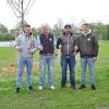 Sascha Bader, Sven Radler, Mario Fleischer und Marco Höhn (von links) gehören zu den Organisatoren des neuen Kleinlangheimer Weinfestivals. Sie können es kaum erwarten, den frisch angelegten Festplatz in Betrieb zu nehmen.