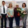 Im Bild von links stellvertretender Landrat Peter Suckfüll, Bezirksgeschäftsführer Rainer Kaufmann, Stephanie Hebbeler, Hiltrud Dorst, Sabine Kaiser und der stellvertretende Ortsbeauftragte Peter Kirchner.