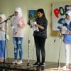 Überraschten beim Poetryslam: Vier syrische Schülerinnen mit ihrem Vortag „Frauen können?s besser“.