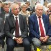 Festakt zum 20 Jahren „Museum Papiermühle Homburg“ (von links): Landrat Thomas Schiebel, Bürgermeister Norbert Endres, Bezirkstagvizepräsident Armin Grein und Museumsleiter Johannes Follmer.
