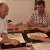 Bundestagsabgeordneter Bernd Rützel im Gespräch mit Marcel Jähnsch und Michaela Münch.