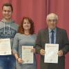 Ehrung treuer Mitglieder des SV Steinfeld: Vorsitzender Jürgen Gehrling (links) und sein Stellvertreter Harald Gehrling würdigten (dazwischen von links) Martin Fleckenstein, Marco Gehrling, Helga Manger, Michael Seufert und Edgar Klüpfel.