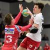 Konstantin Singwald (rechts) zählt nach seiner Verletzung am ersten Spieltag beim Auswärtsspiel bei Tabellenführer SG Leutershausen erstmals wieder zum Kader des HSC Bad Neustadt.