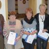 Bürgermeister Uwe Klüpfel (von links), Gerhard Bauer zehn Jahre, Elfriede Lehrmann 25 Jahre, Doris Weigand zehn Jahre,Gudrun Merz 20 Jahre, Christiane Straub, Notburga Rügamer 20 Jahre. Christiane Scheller.
