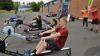 Beeindruckend war das CrossFit-Training, das Alexander Schmitt (stehend), Inhaber & Headcoach der Kraftmühle in Würzburg anleitete.



CrossFit ist eine ständig variierende Ganzkörper-Trainingsmethode, die auf funktionellen Bewegungen aufbaut und Elemente aus dem Gewichtheben, Turnen, Gymnastik und der Leichtathletik kombiniert. Foto: Dieter Gürz