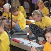 Die Orff-Gruppe spielte die von Alfons Schlereth einstudierte Amboss-Polka.